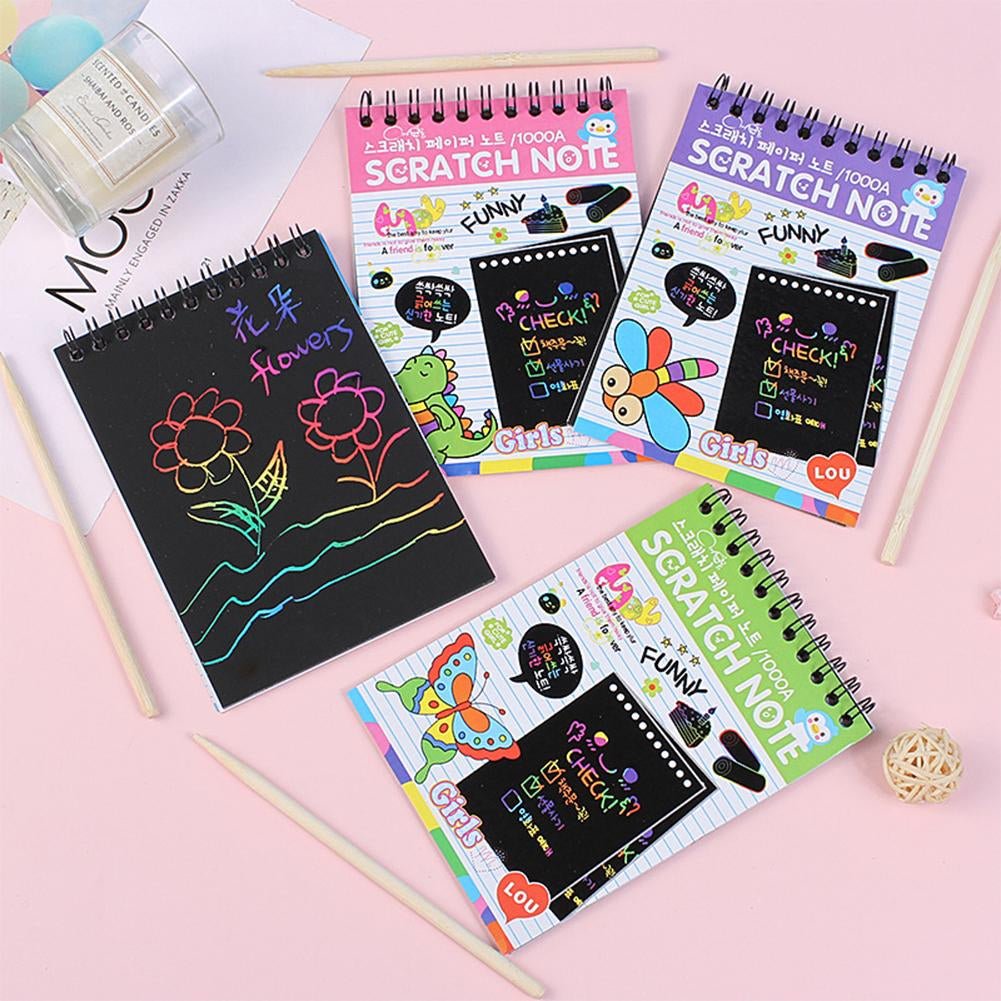 Children Scratch Arts Drawing Coils Painting Book.
