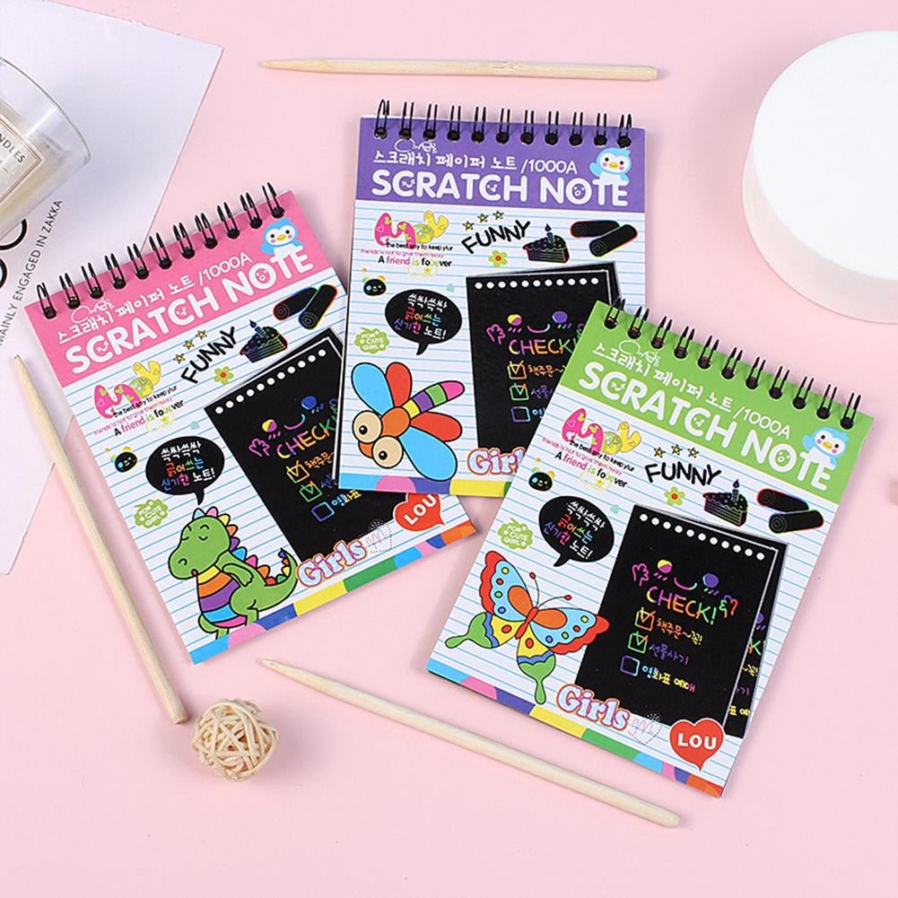 Children Scratch Arts Drawing Coils Painting Book.