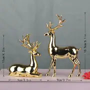 Pair of Gold-Plated Reindeer Statues