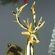Pair of Gold-Plated Reindeer Statues