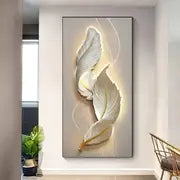 Abstract Feather Wall Art Canvas