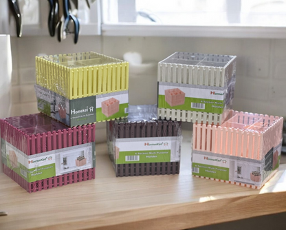 6 Section Plastic Square Spoon Holder