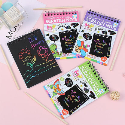Children Scratch Arts Drawing Coils Painting Book.